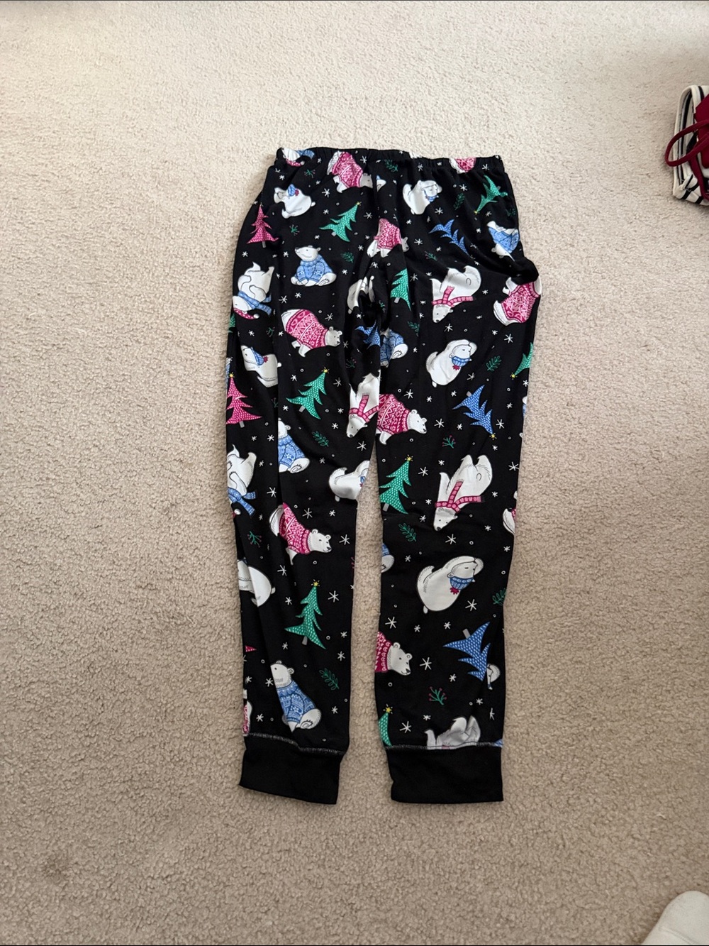 Secret Treasures Black Holiday Polar Bear Print Pajama Pants
